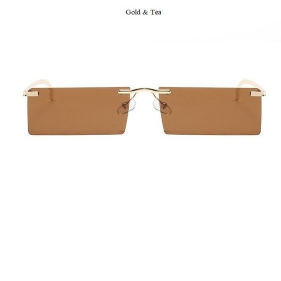 Brown Rimless Sunglasses - Picture 4 of 5